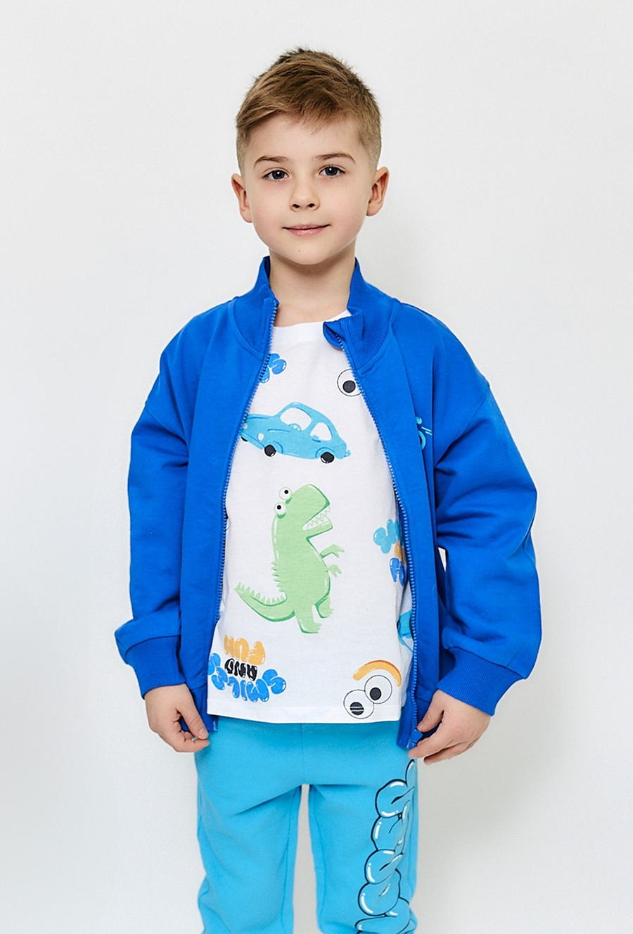 Bluza dresowa rozpinana dla chłopca - niebieska