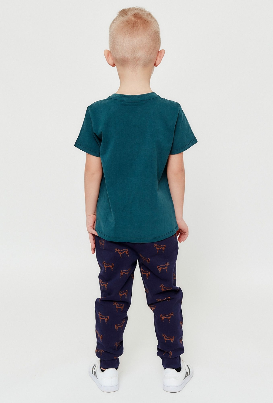 Granatowe spodnie dresowe z nadrukiem