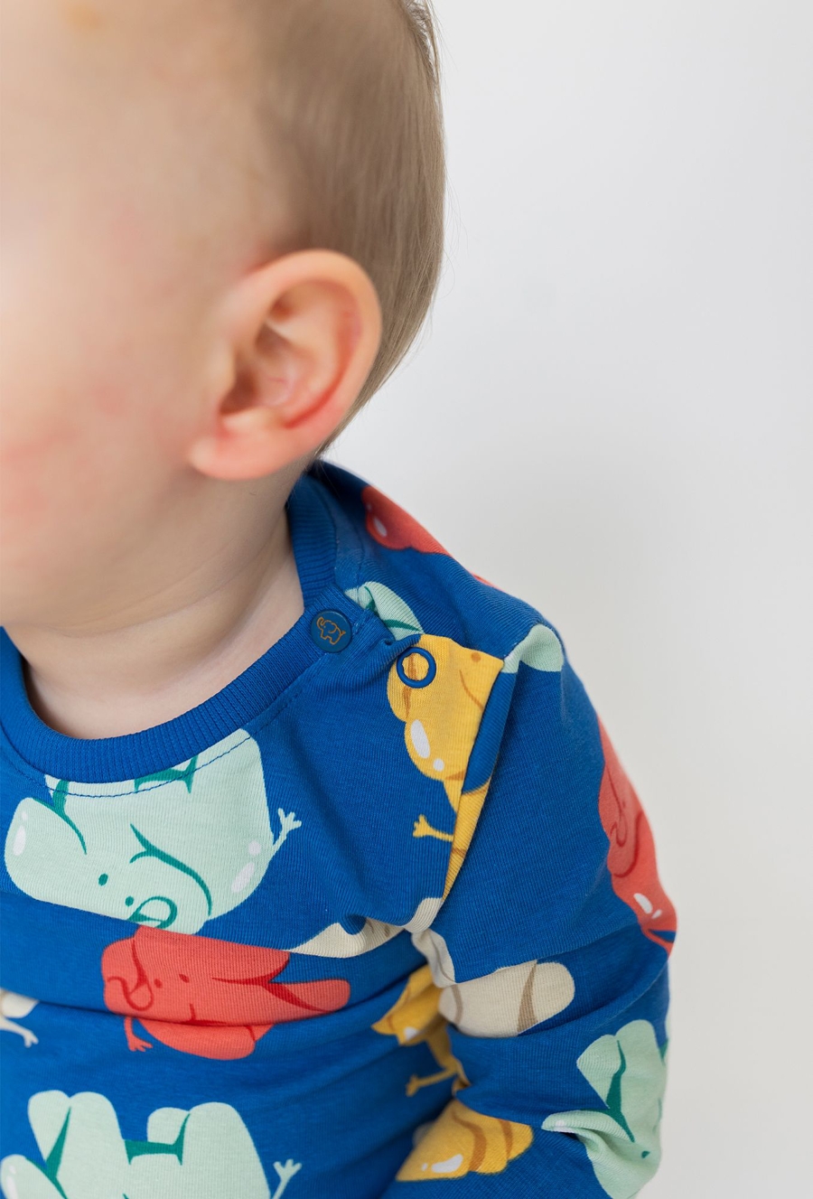 Body z długim rękawem - kolorowe słoniki