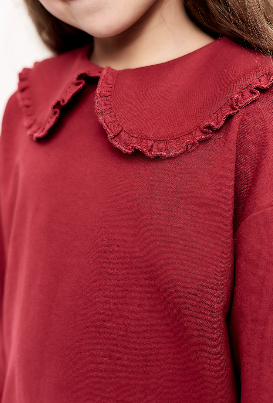 Bordowa bluza z kołnierzem