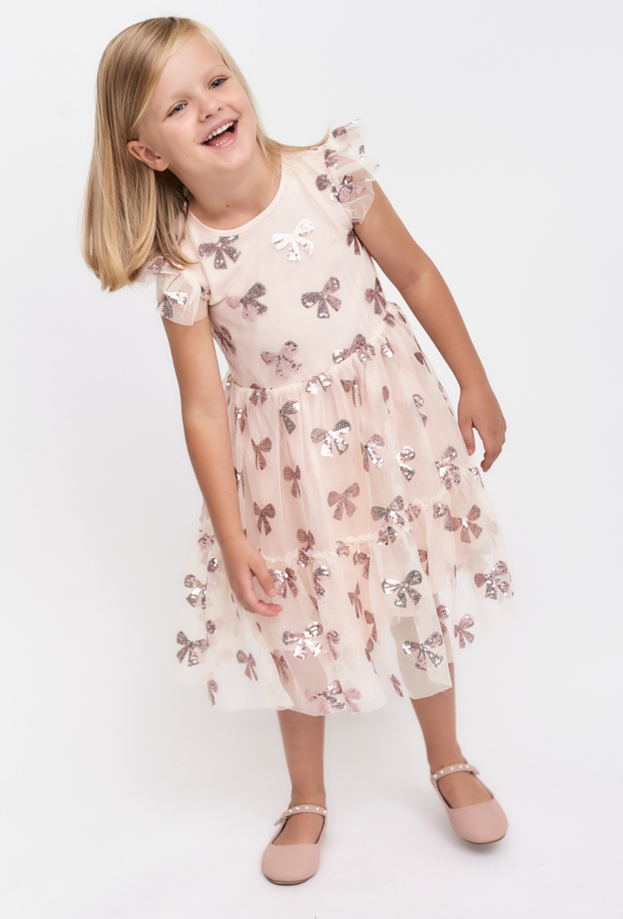 Różowa sukienka z ótkim rękawem - 510.15.