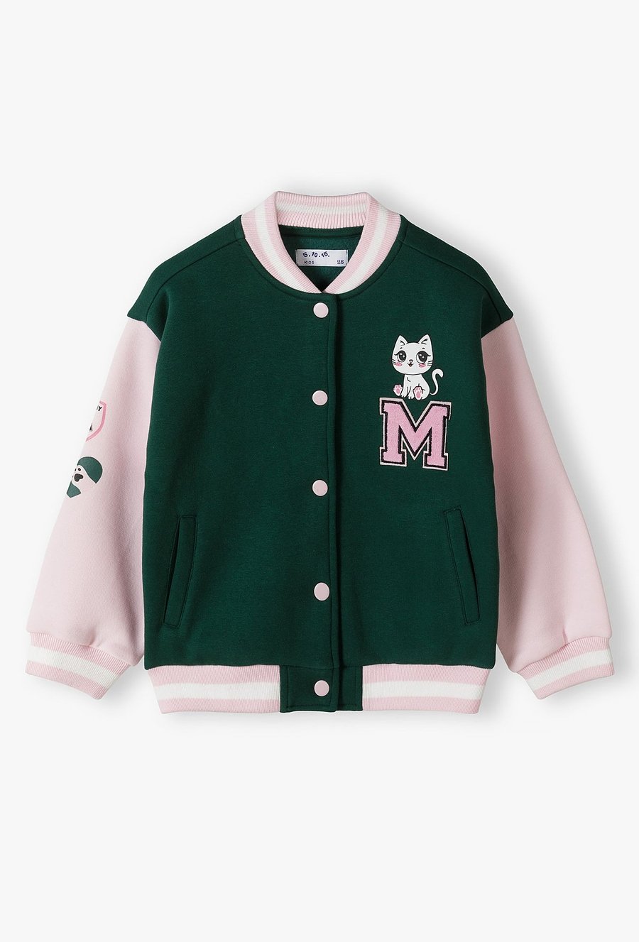 Bluza dziewczęca - bomberka - zielona - 510.15.