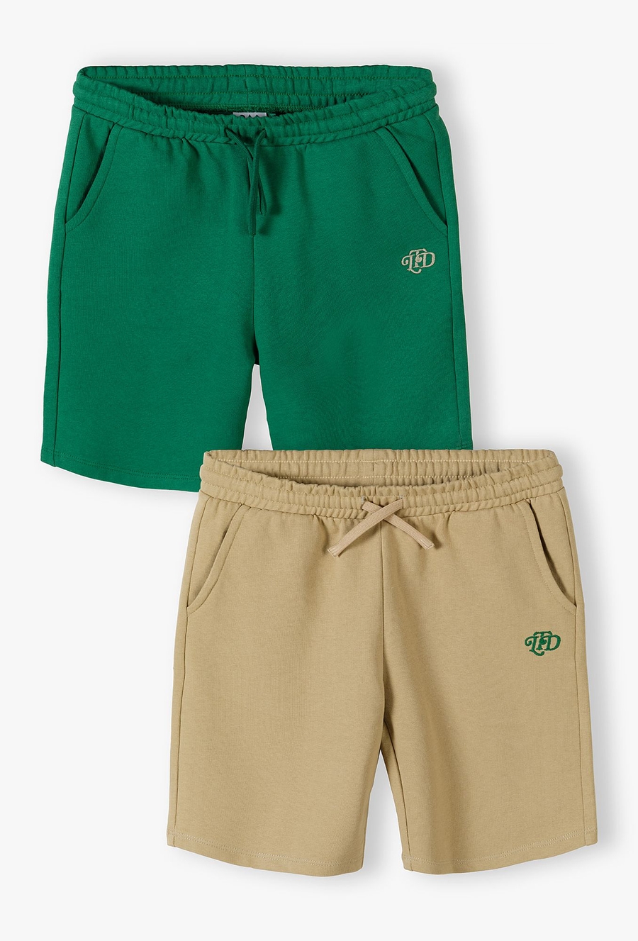 Zielone i beżowe spodenki dla chłopca - 2pak - Limited Edition