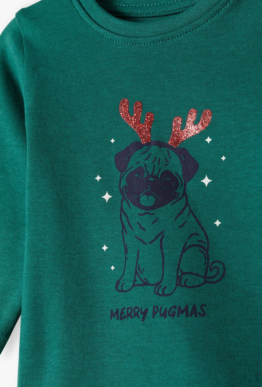 Zielone body niemowlęce z motywem świątecznym