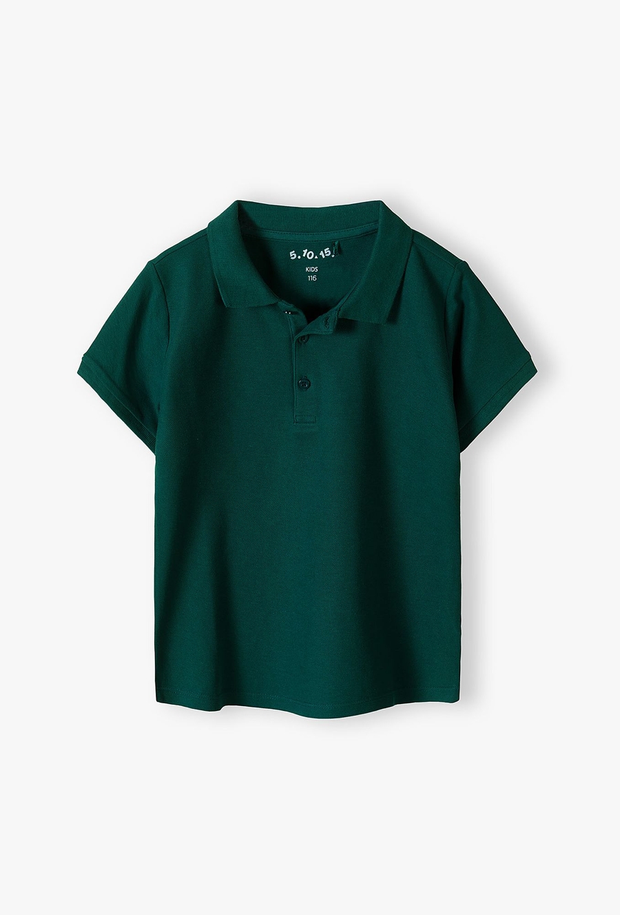 Zielony t-shirt chłopięcy kołnierzykiem polo - 510.15.