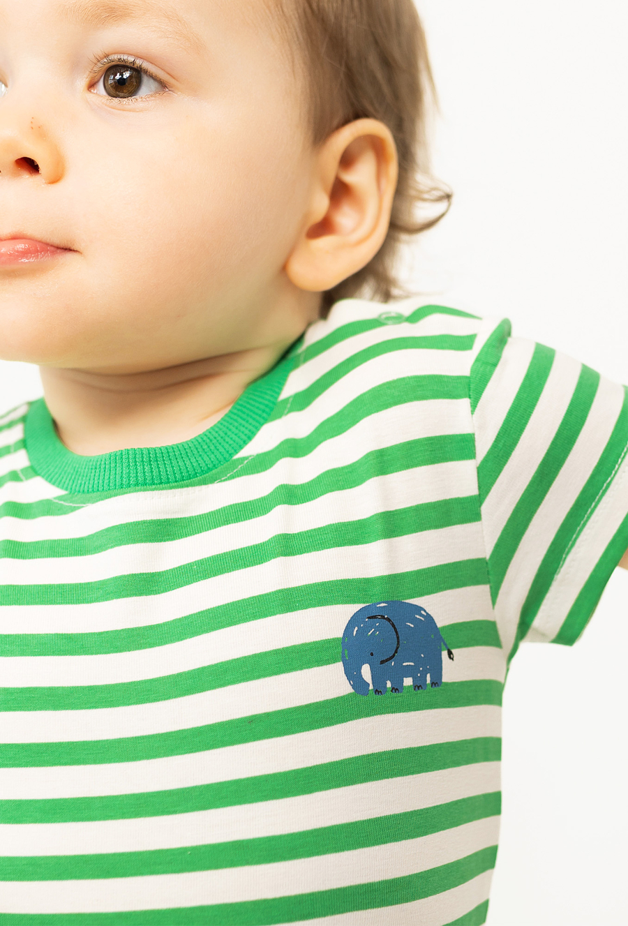 Body w zielone paski ze słonikiem