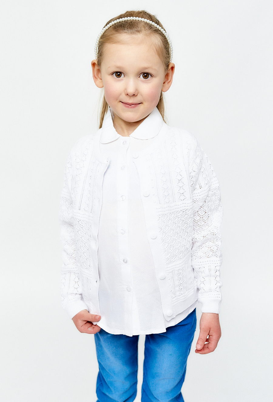 Ażurowy kardigan dziewczęcy