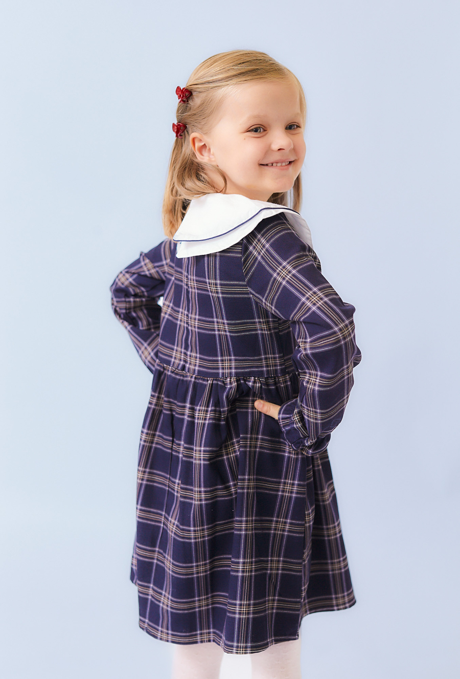 Granatowa sukienka w atę - Limited Edition