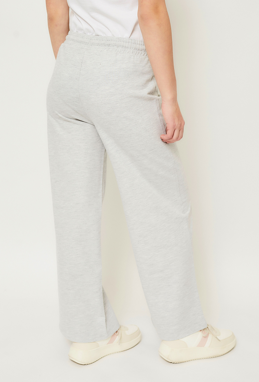 Szare dresowe spodnie dziewczęce Wide Leg - Lincoln&Sharks