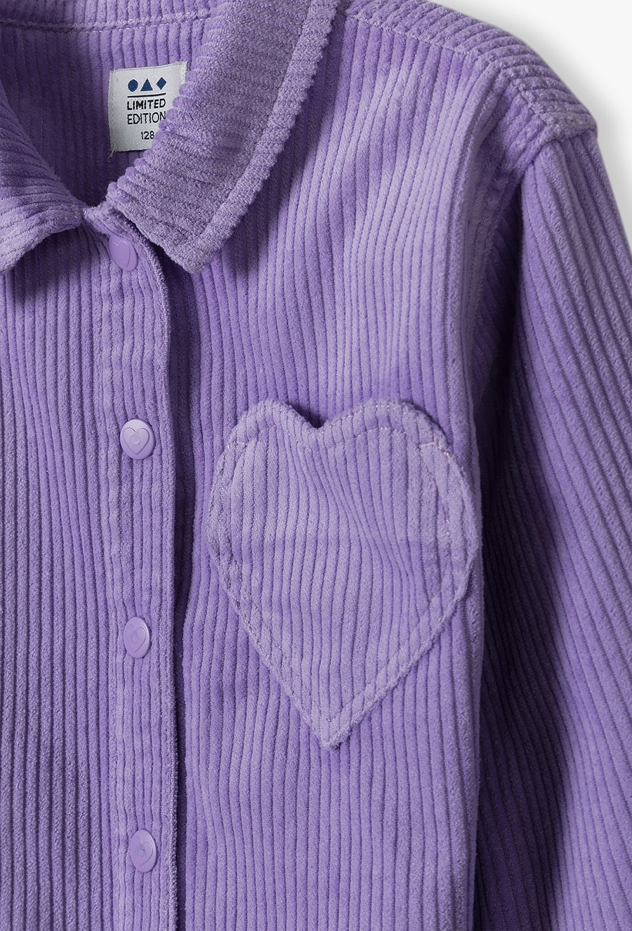 Fioletowa koszula rozpinana dla małej dziewczynki - 510.15.