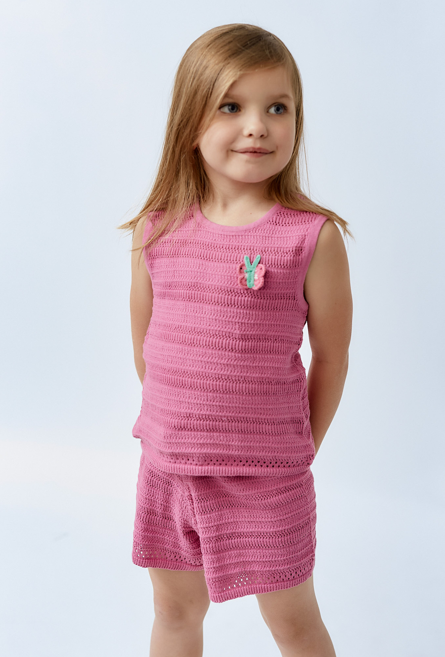 Szorty dziewczęce o ażurowym splocie