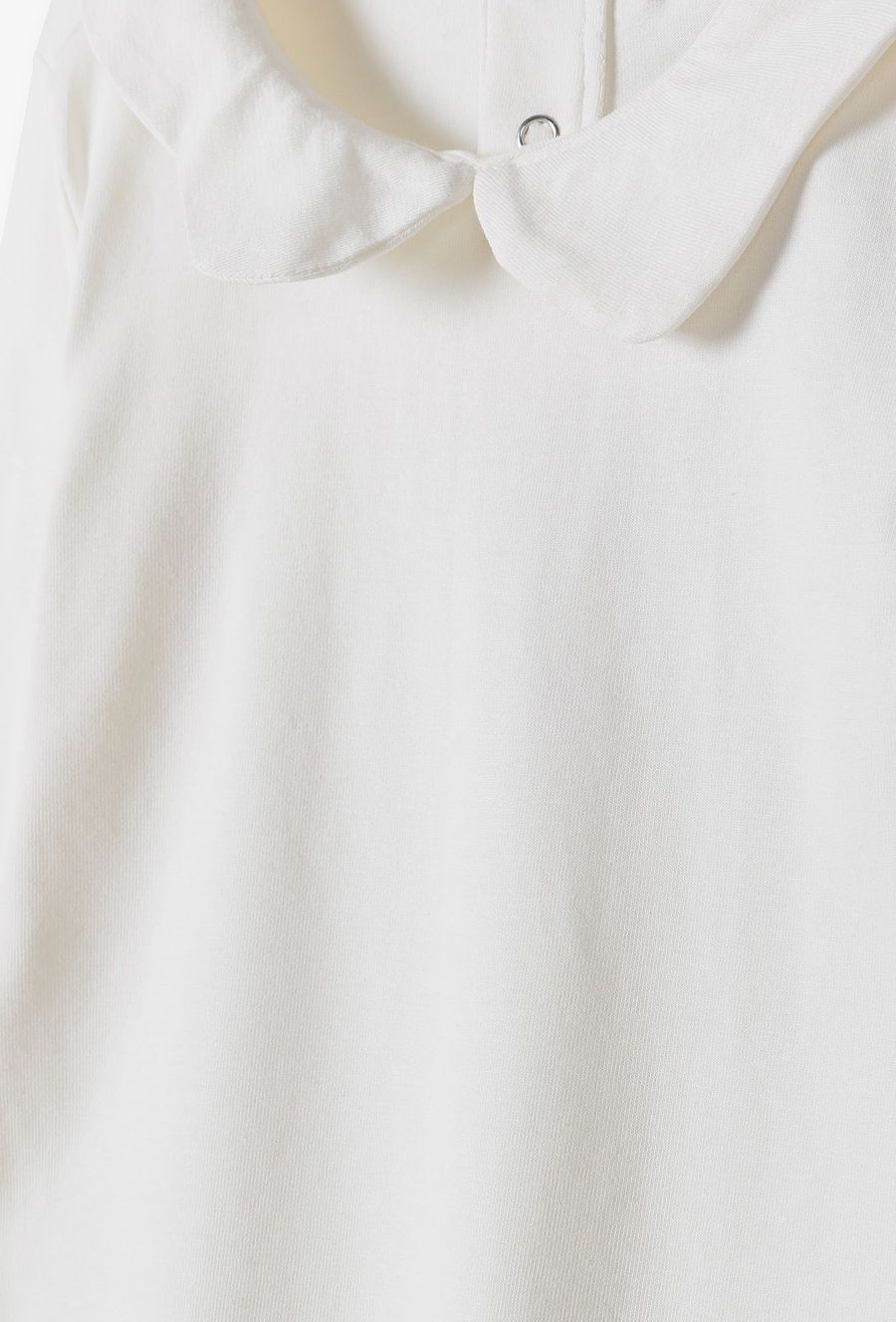 Białe body dziewczęce bawełniane z kołnierzykiem