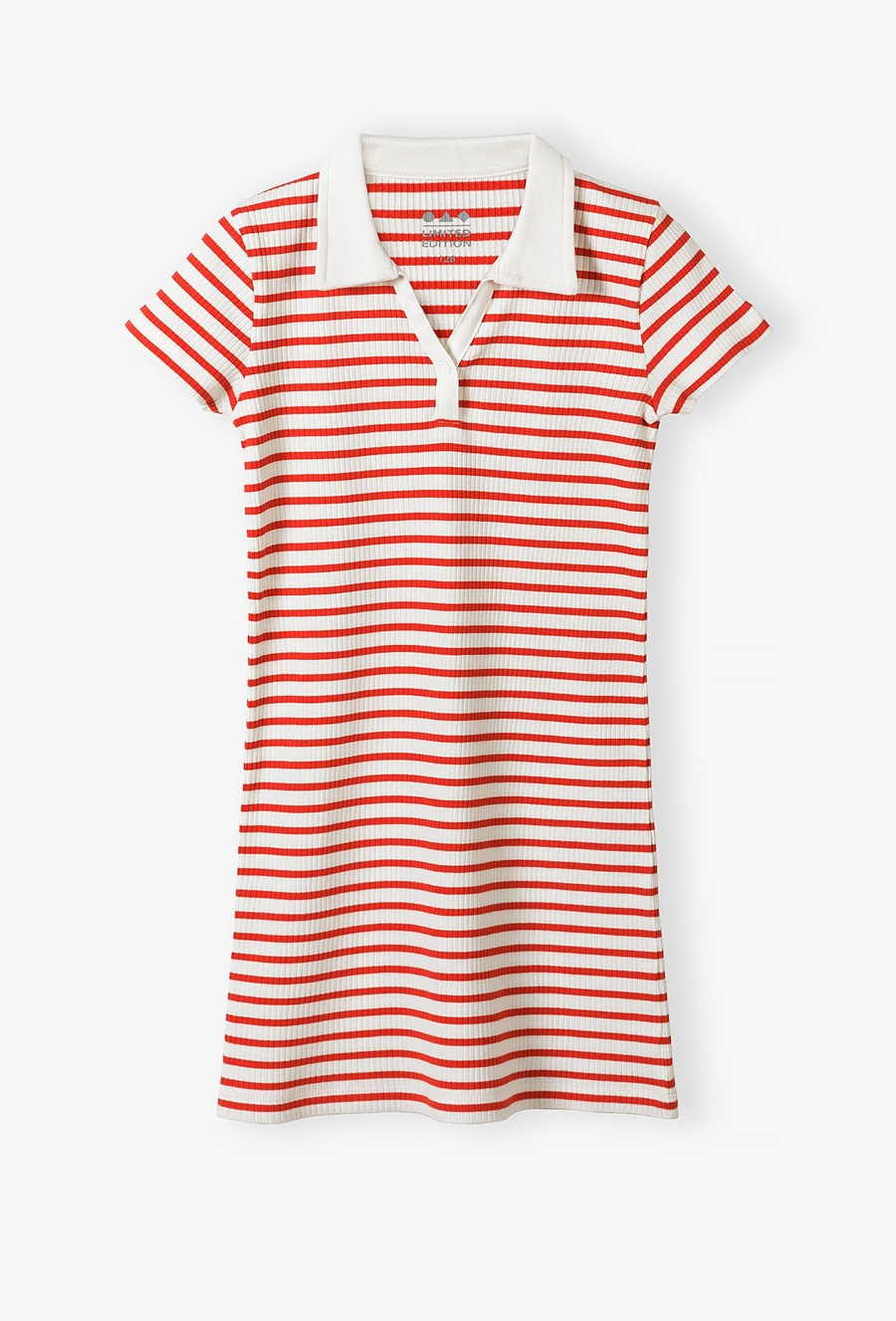 Dzianinowa sukienka dziewczęca w prążki - Limited Edition