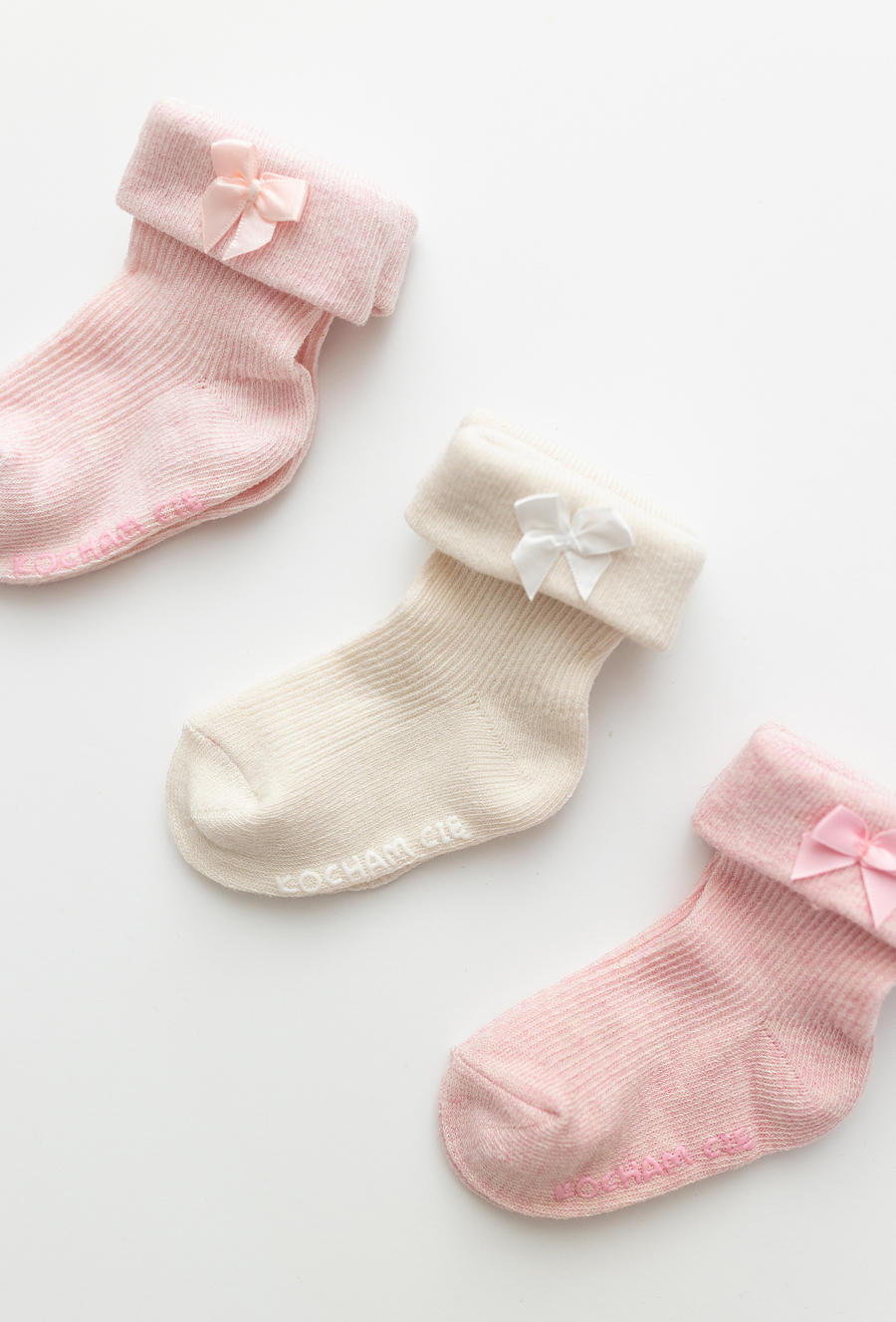 Skarpetki 3-pak z napisem „Kocham Cię” i kokardkami