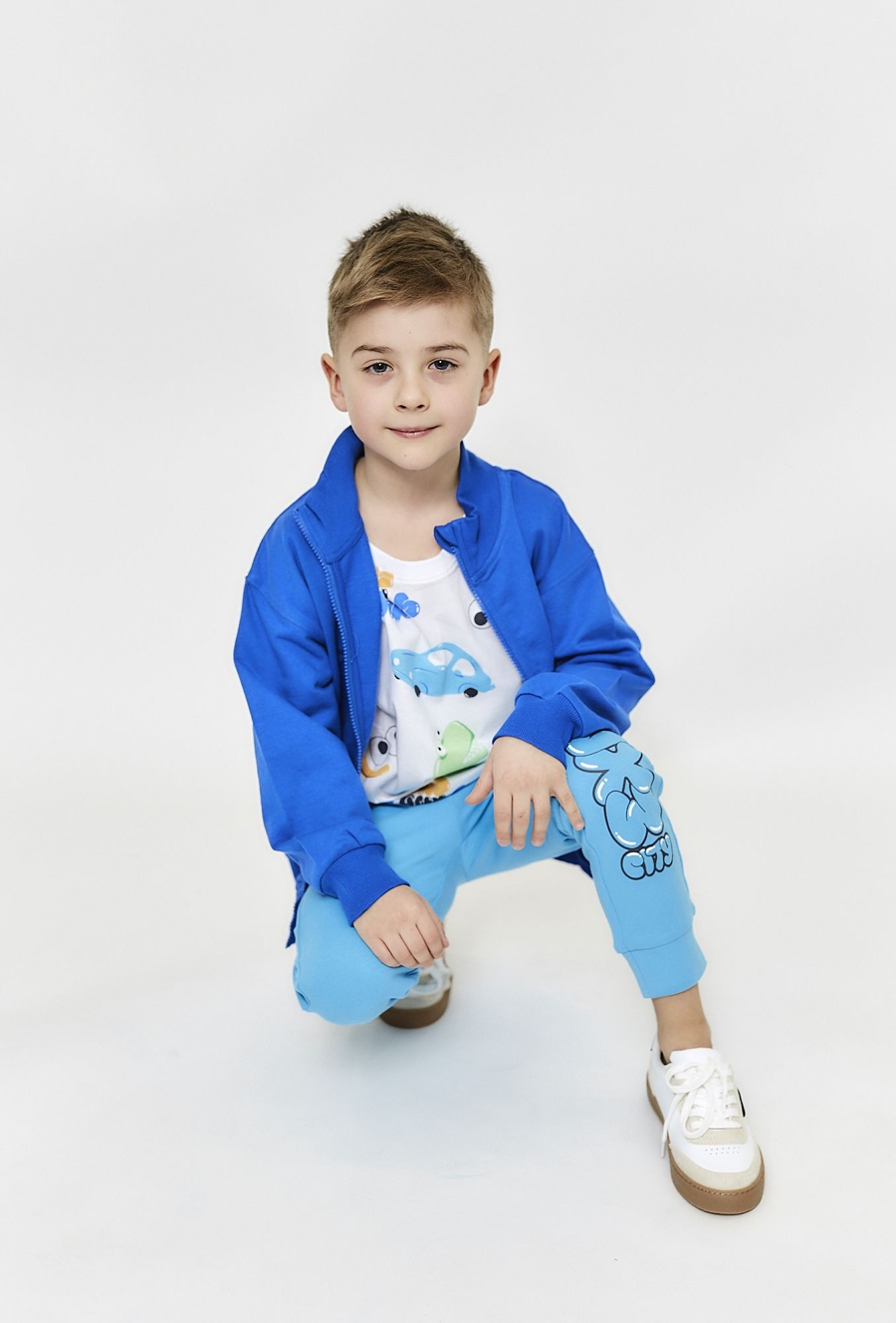 Bluza dresowa rozpinana dla chłopca - niebieska