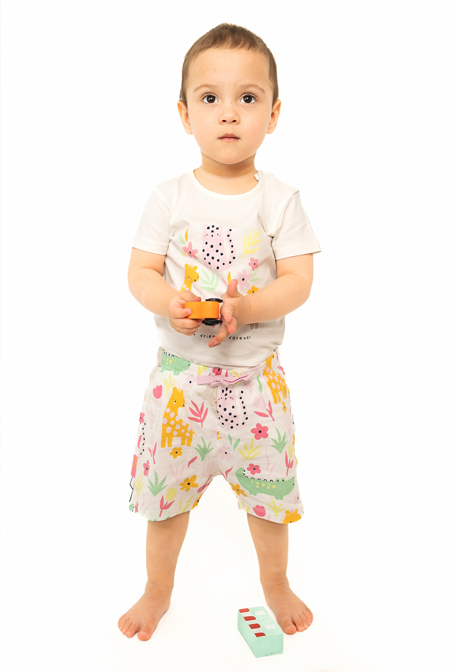 Body dziewczęce z ótkim rękawem i nadrukiem