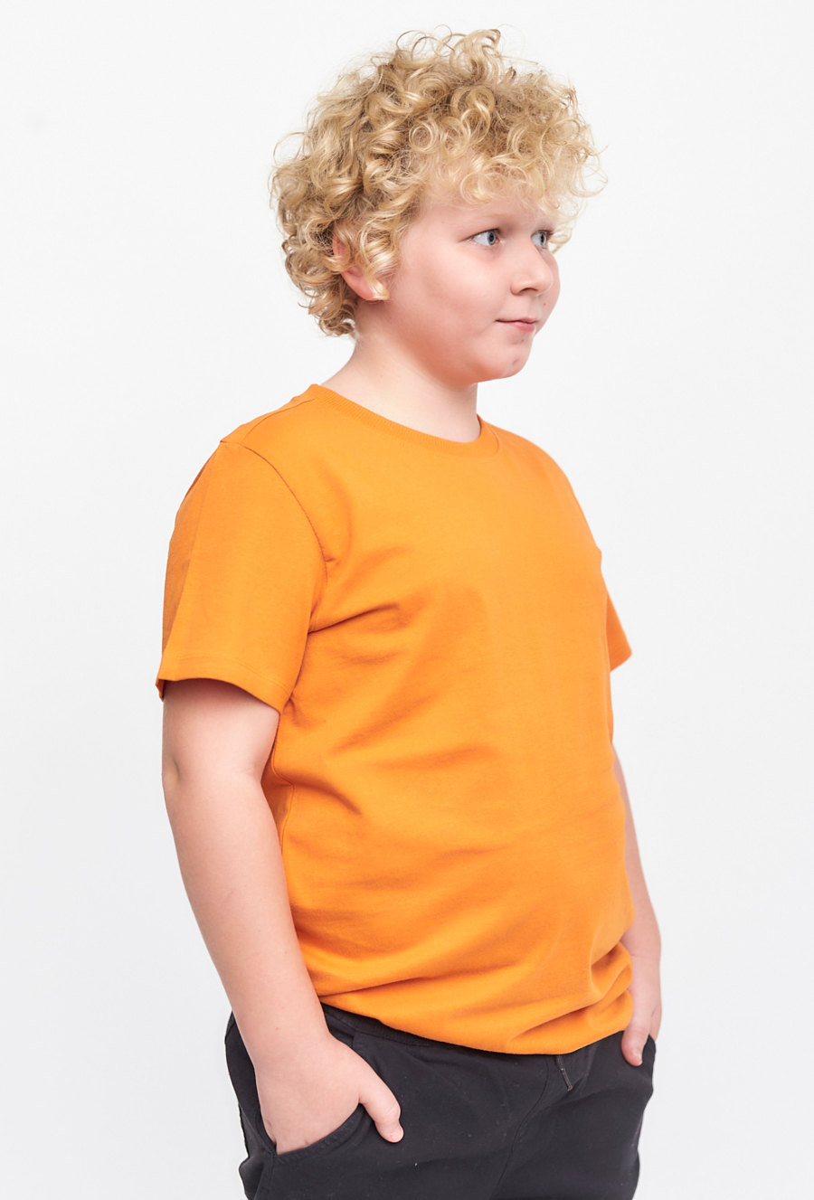 Bawełniany t-shirt dla dziecka - pomarańczowy - Basic