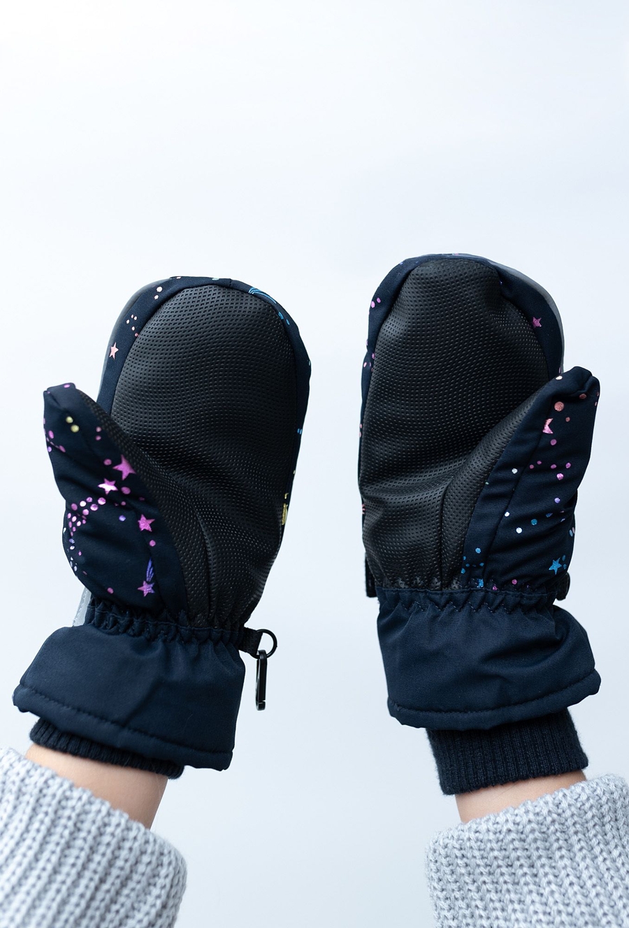Rękawiczki narciarskie dla dziewczynki z odblaskami