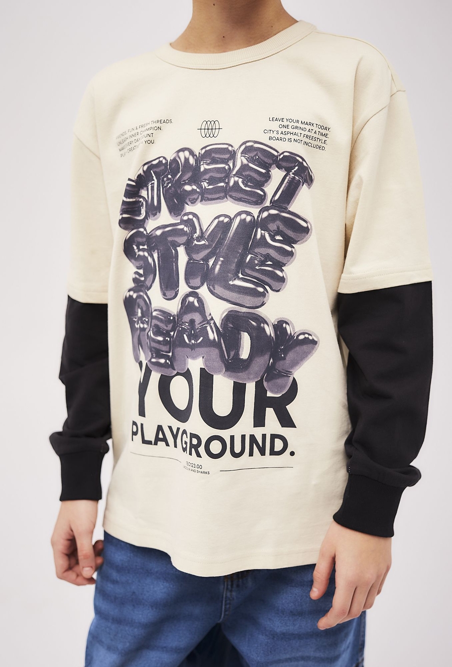 Bluzka chłopięca z nadrukiem - długi rękaw