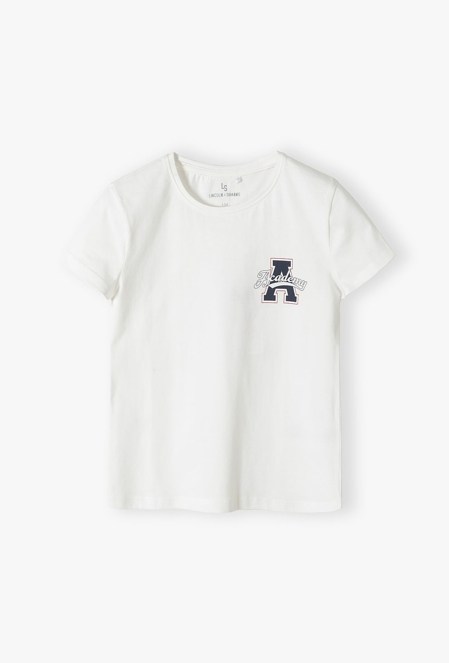 Biały pudełkowy t-shirt dla dziewczynki - Lincoln&Sharks