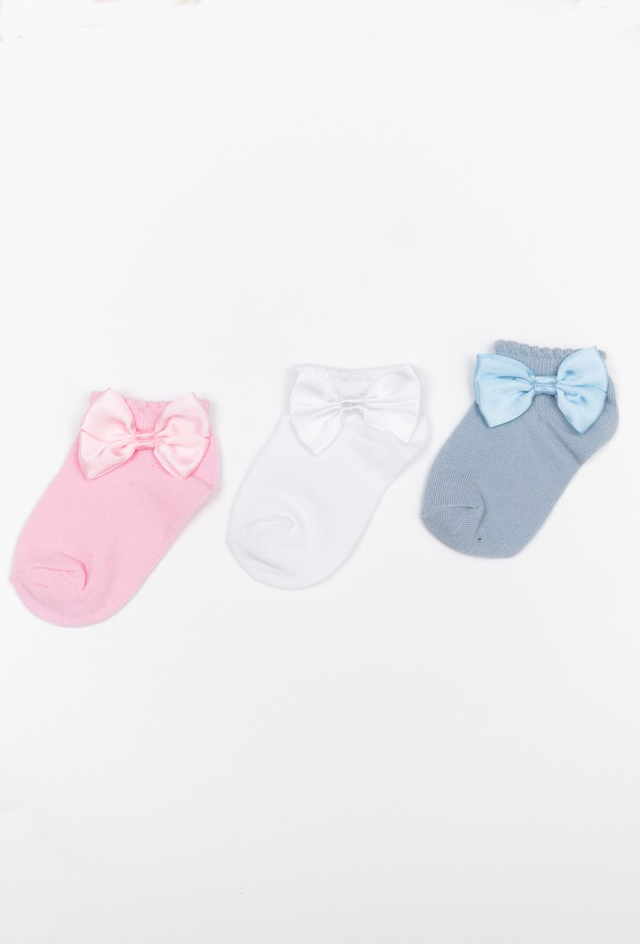 Skarpetki dziewczęce z kokardką - 3-pak