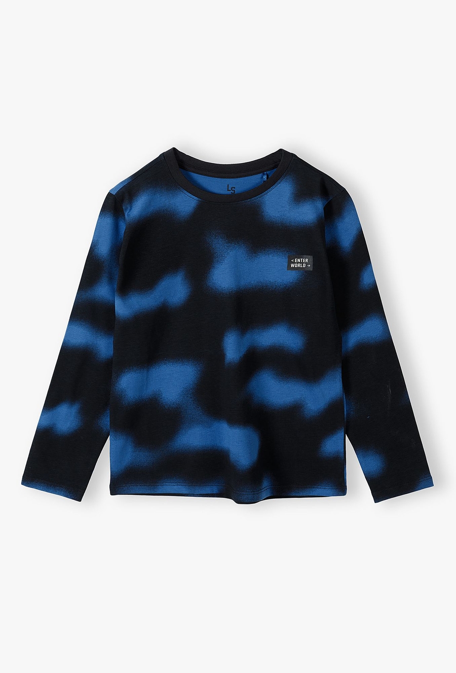 Niebieska bluzka chłopięca z ciekawym nadrukiem