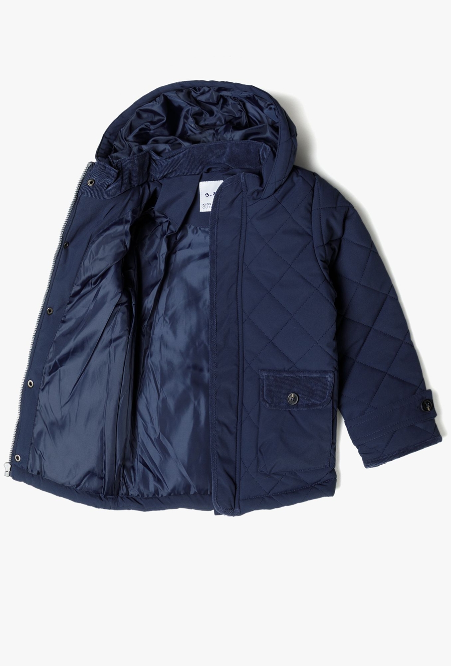 Granatowa pikowana kurtka przejściowa dla chłopca - 510.15.