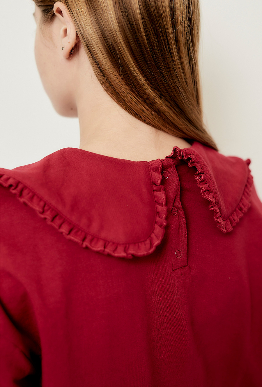 Bordowa bluza dziewczęca z kołnierzykiem