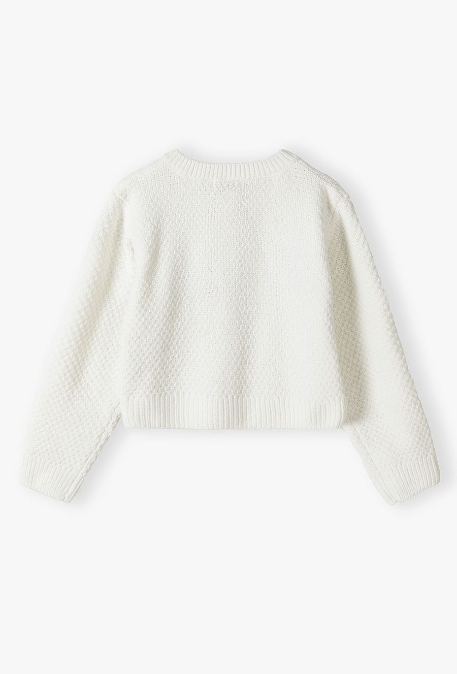 Elegancki sweter dziewczęcy ze otymi guzikami