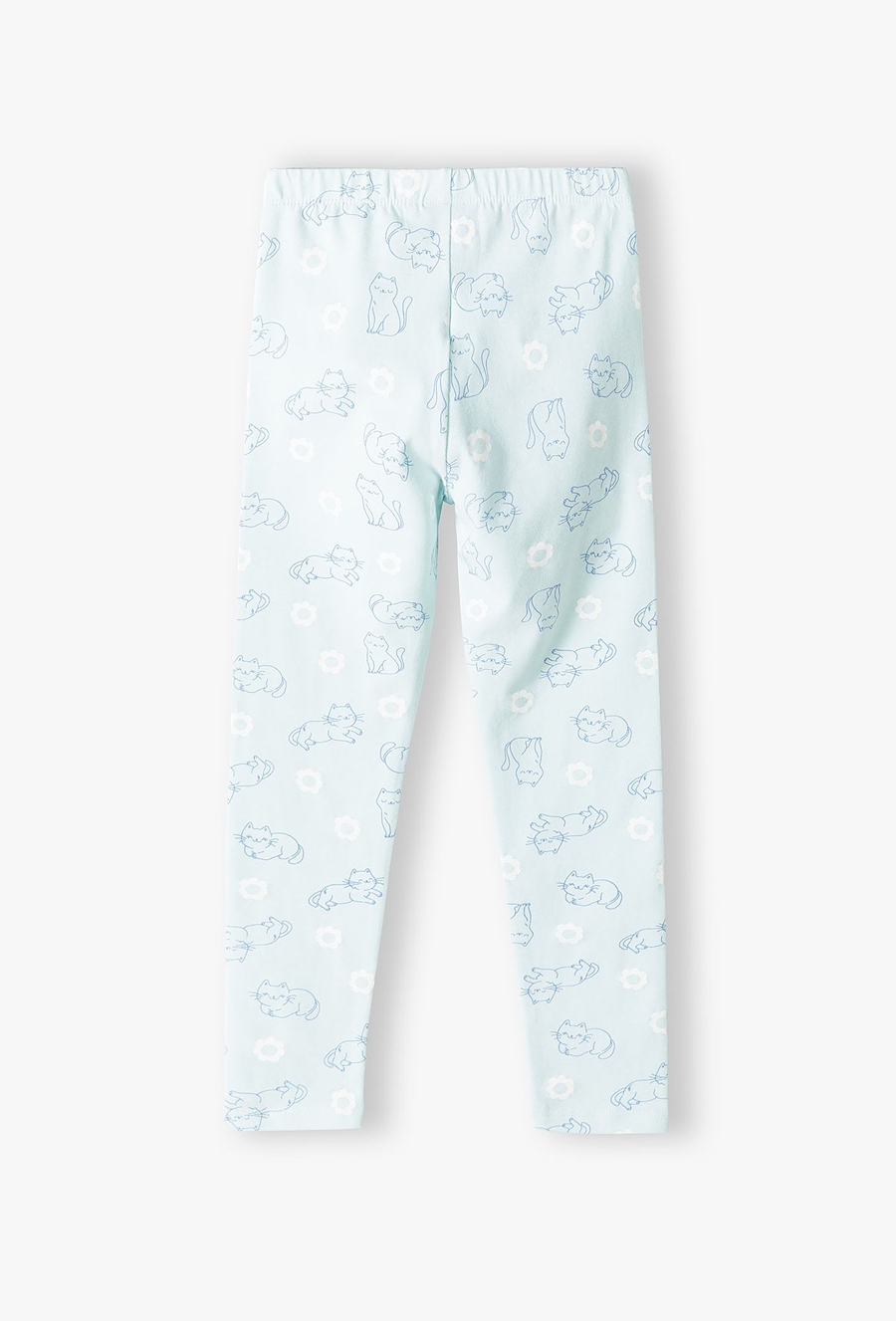 Niebieskie leginsy dziewczęce w kotki - 510.15.