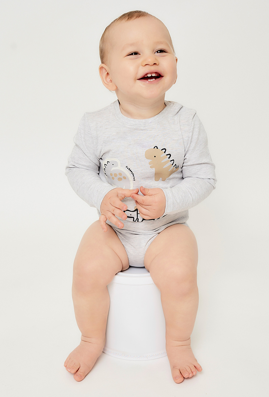 Body niemowlęce z długim rękawem w dinozaury - 510.15.