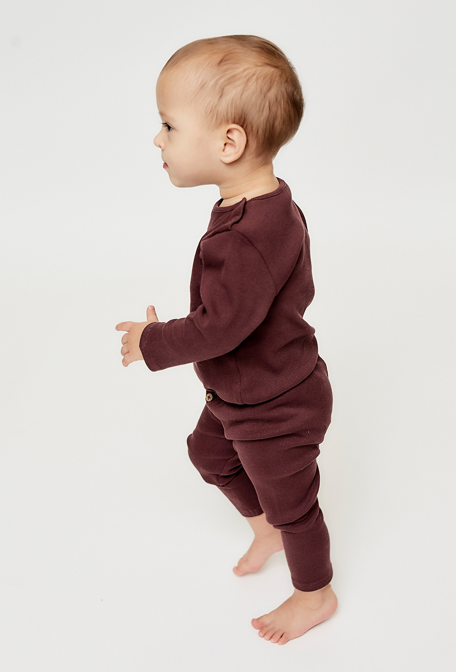 Bordowe Body z długim rękawem