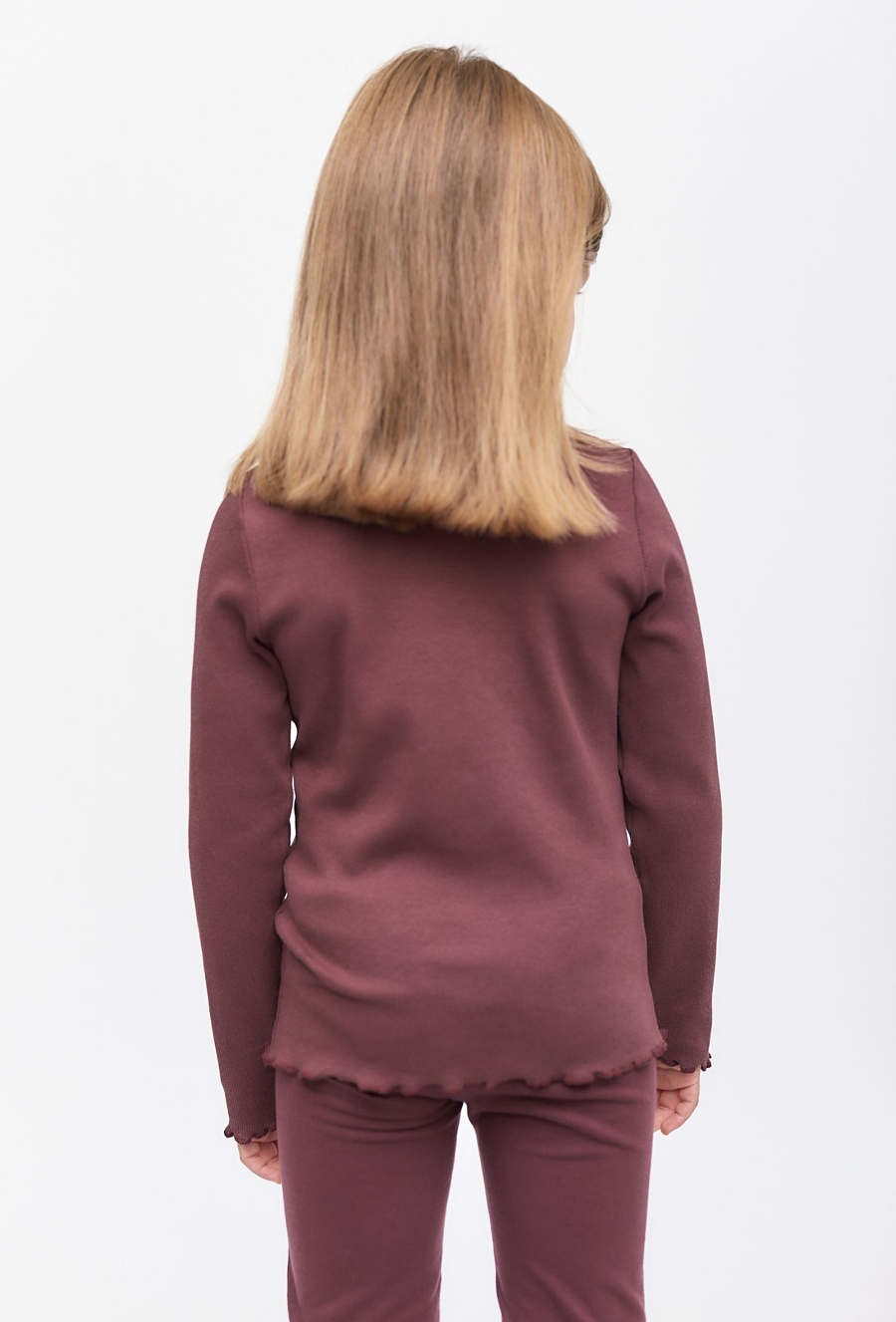 Bluzka dziewczęca w prążki - bordowa - 510.15.