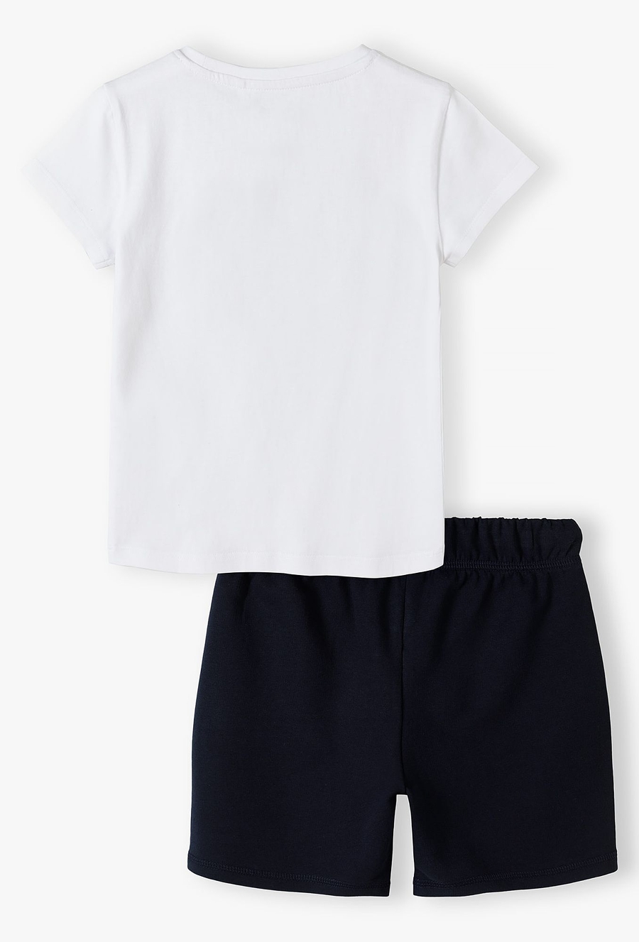 Komplet na zajęcia sportowe - biały t-shirt i granatowe spodenki