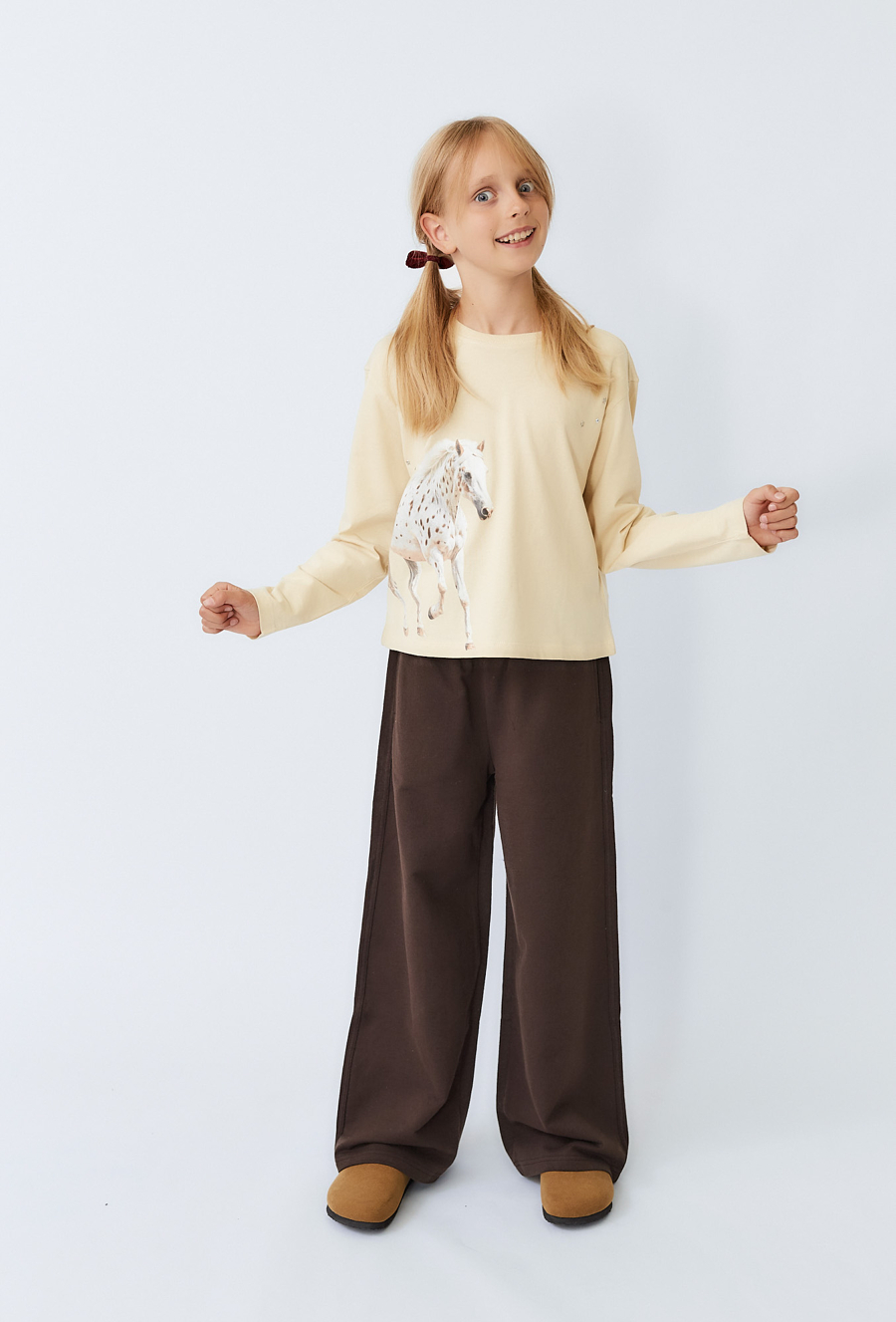 Bluzka z długim rękawem i nadrukiem konia