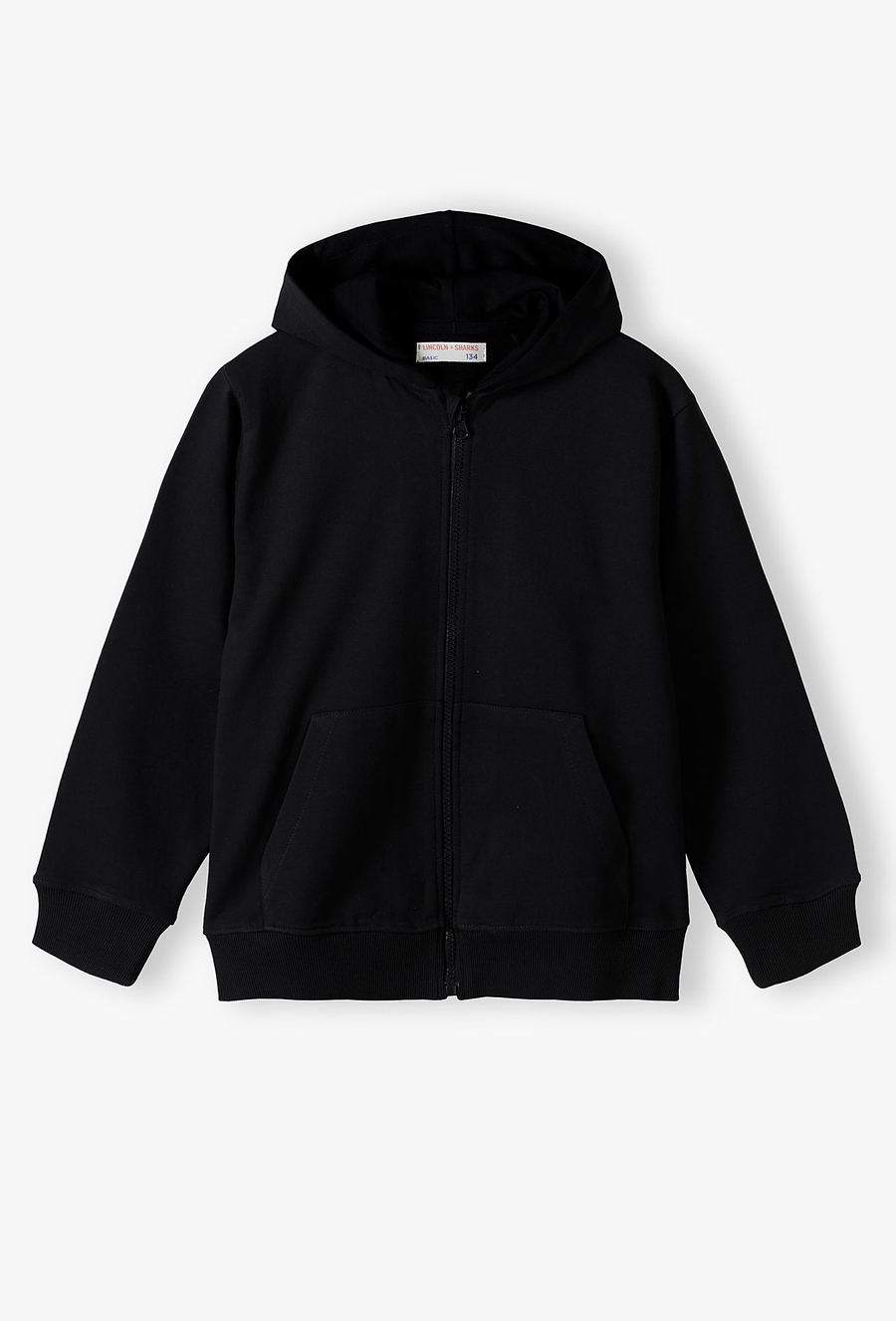 Bluza dresowa - czarna z kapturem - basic - Lincoln&Sharks