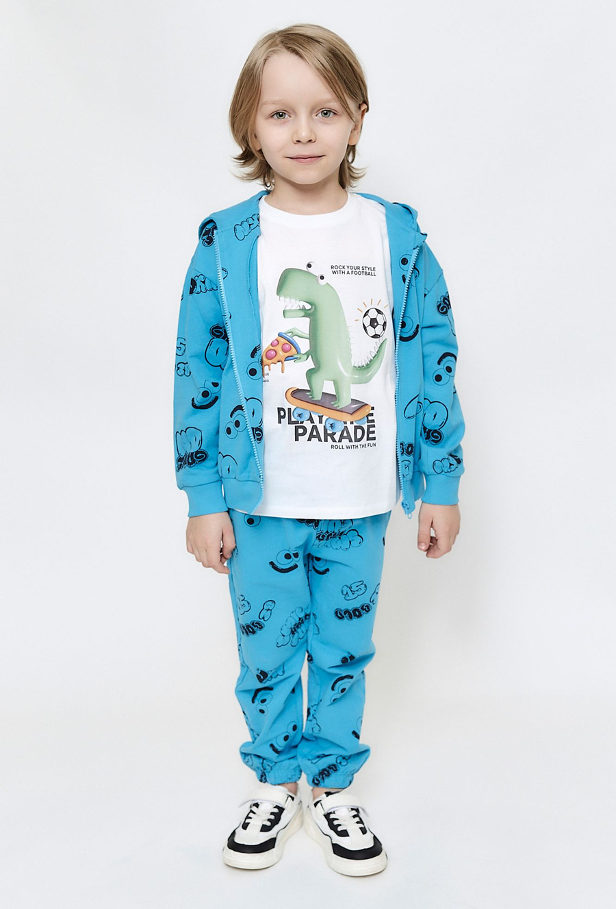 Spodnie dresowe z nadrukiem - niebieskie