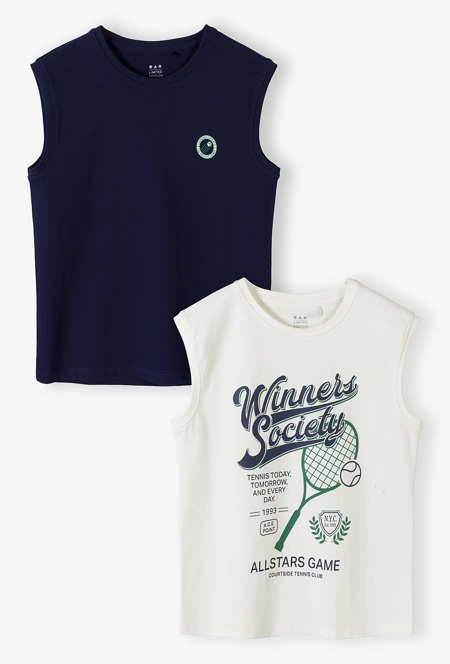 Bluzki na lato - biała i granatowa 2pak - Limited Edition