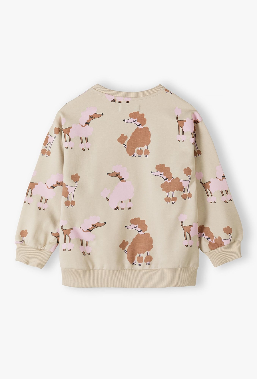 Dresowa bluza dla dziewczynki - beżowa w pieski - 510.15.