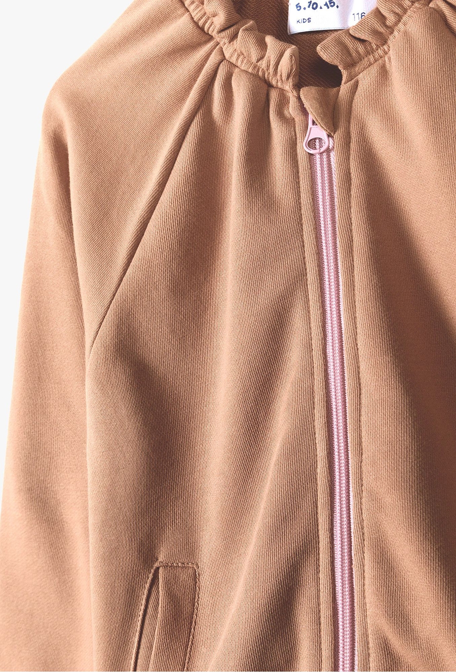 Brązowa rozsuwana bluza dresowa dla dziewczynki - 510.15.