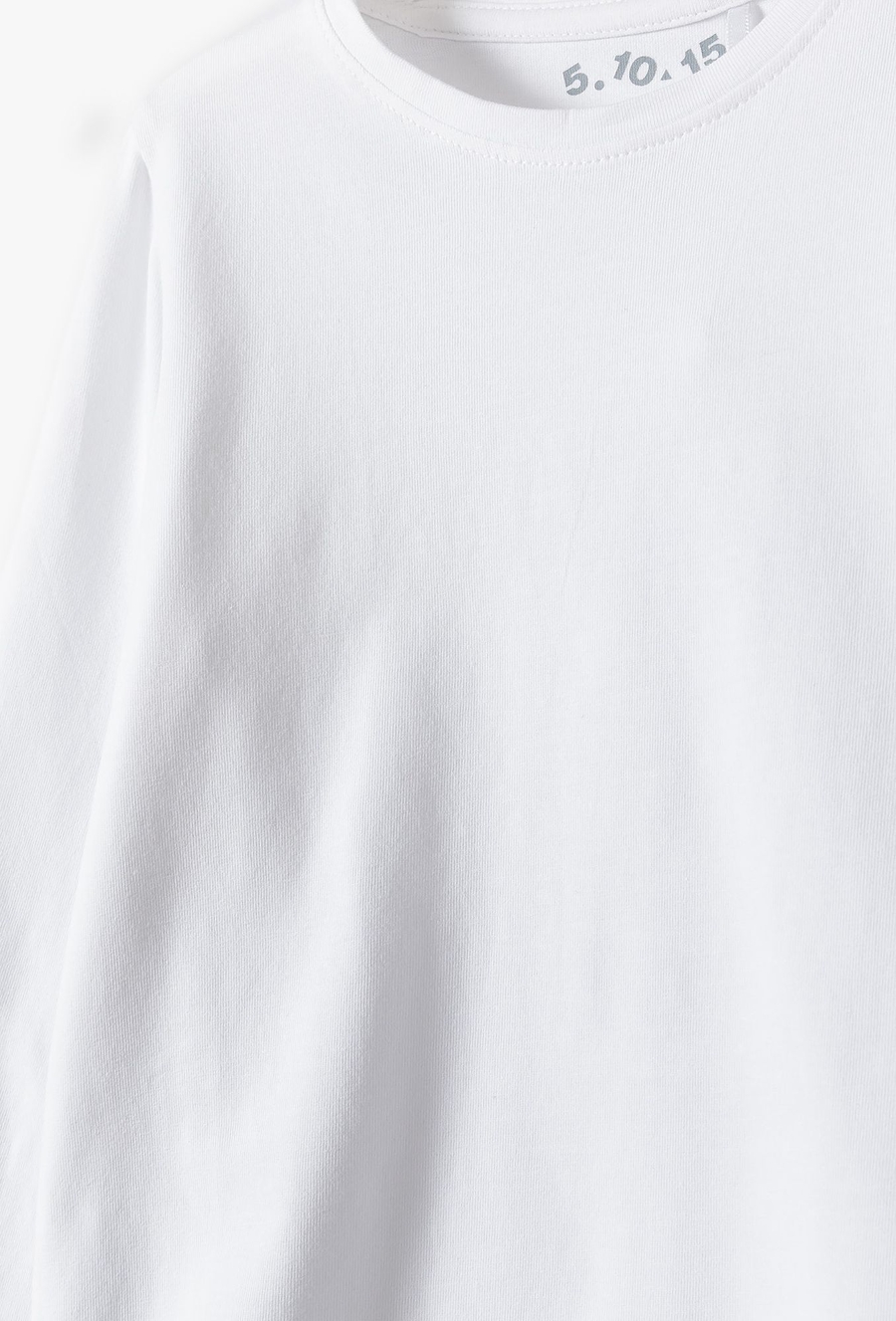 Biała gładka bluzka z długim rękawem - basic - 510.15.