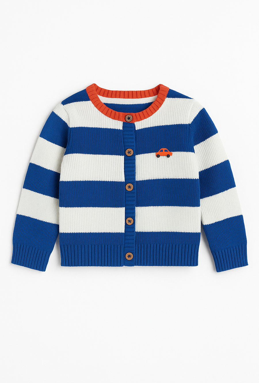 Sweter niemowlęcy w paski – rozpinany