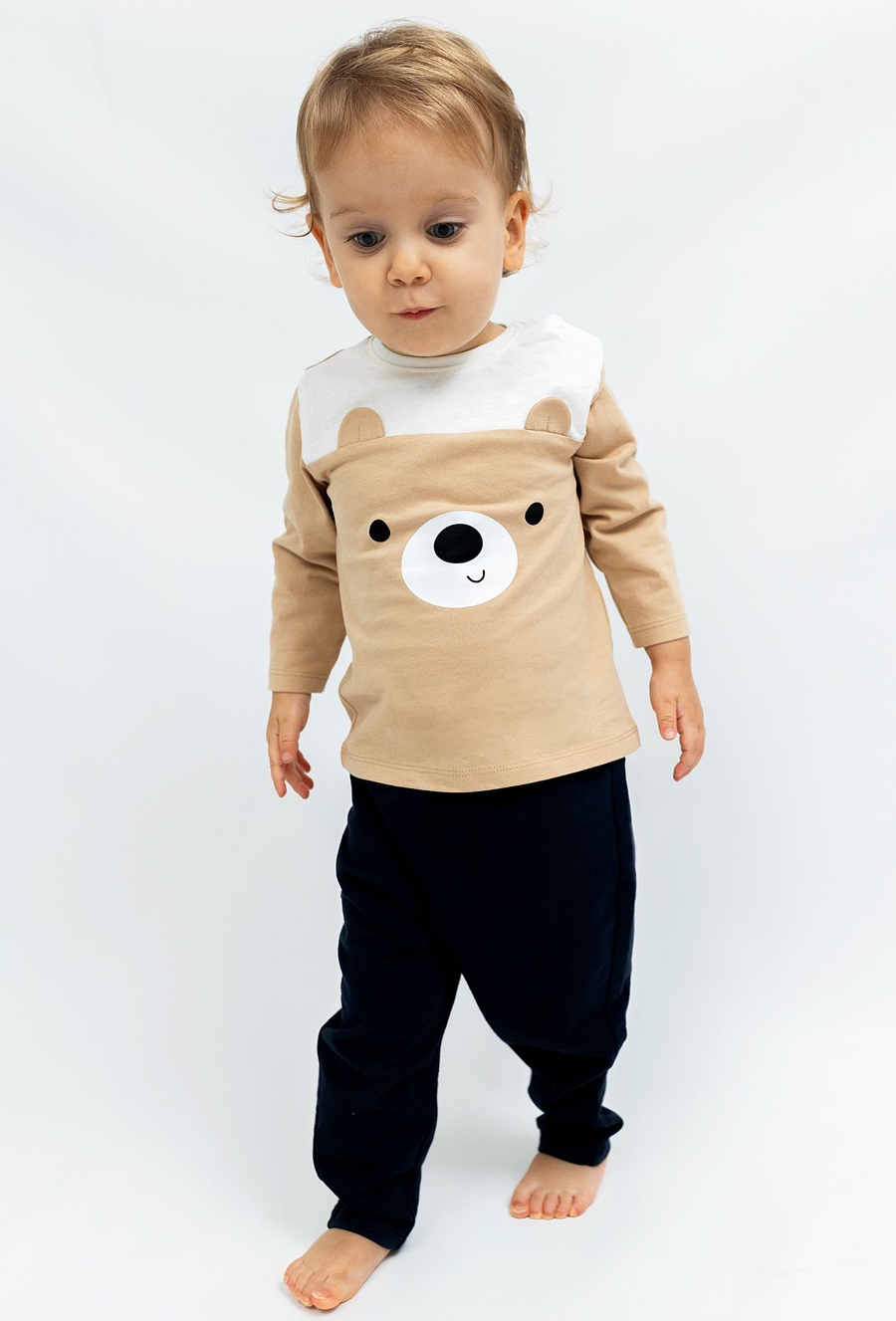 Bluzka z długim rękawem z motywem misia