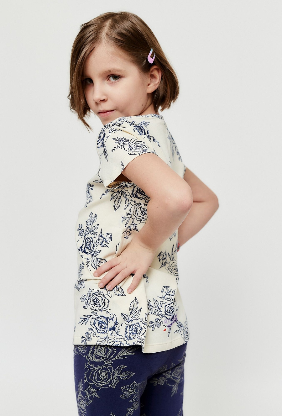 T-shirt dla dziewczynki 2-pak z motywem róży