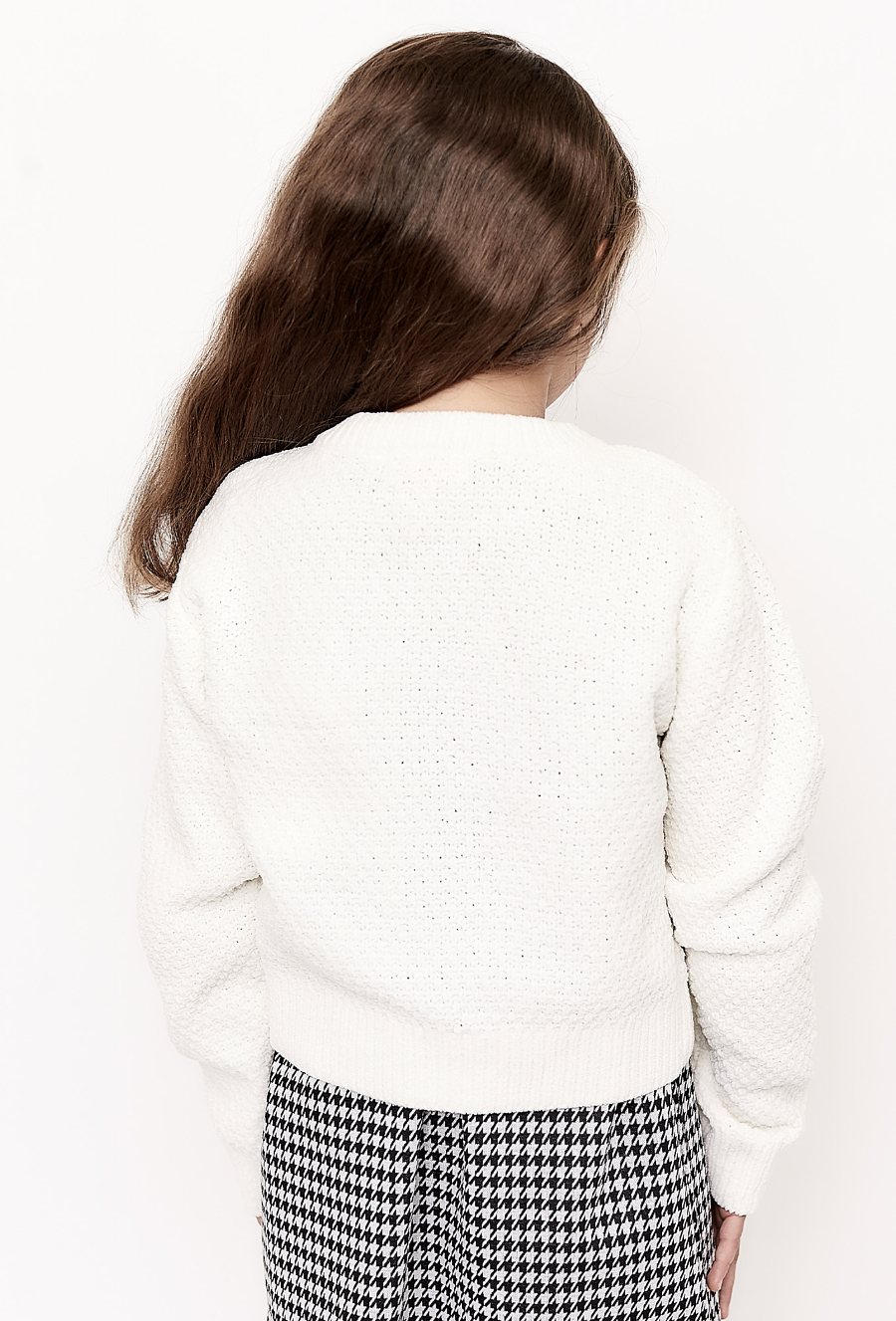 Sweter dziewczęcy zapinany na guziki - ecru - Max&Mia