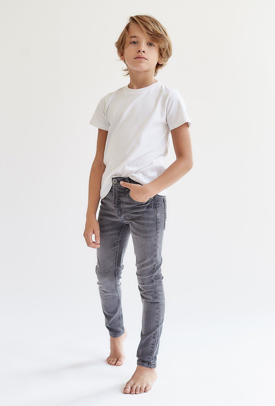 Szare spodnie jeansowe - slim