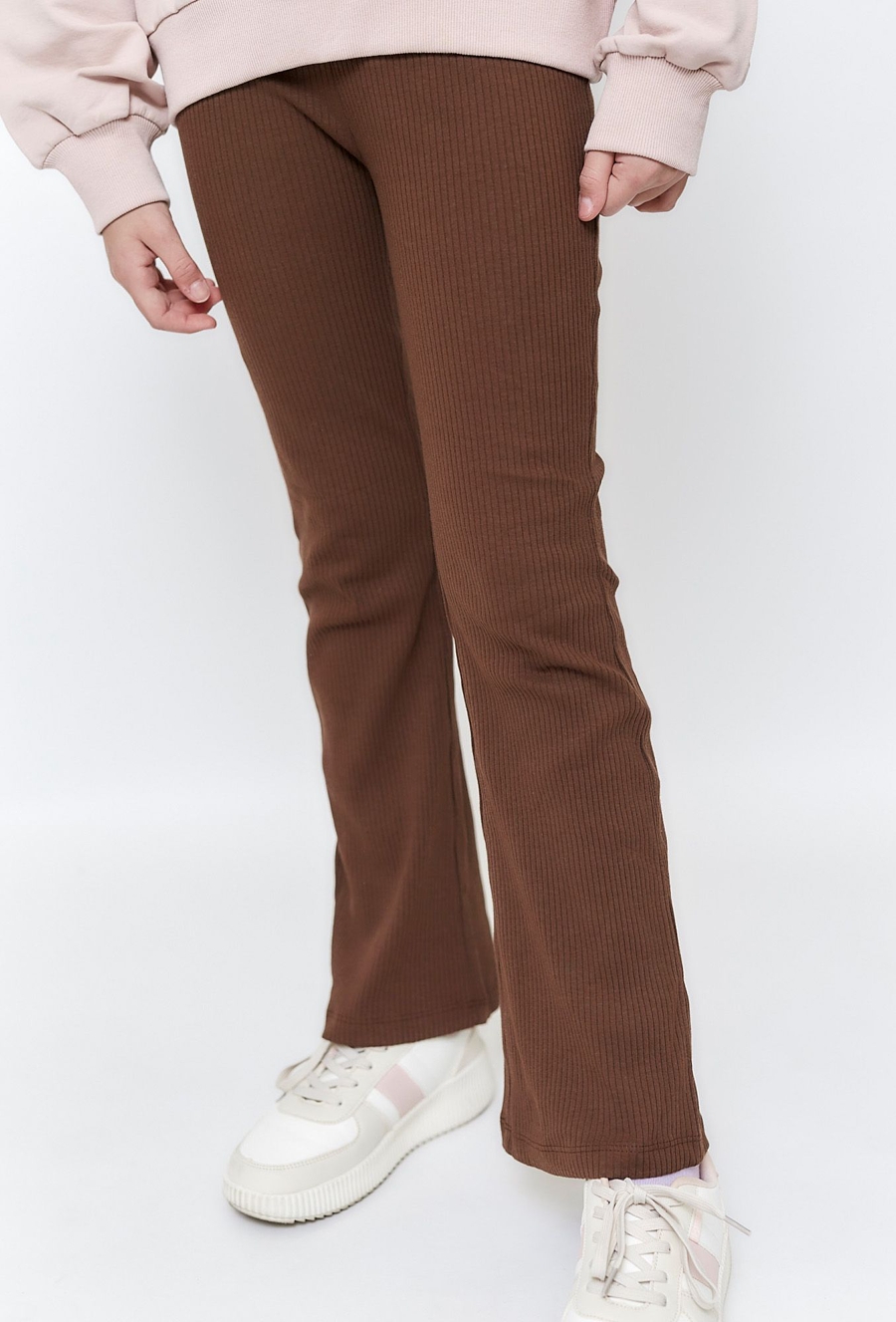 Spodnie flare - prążkowana faktura