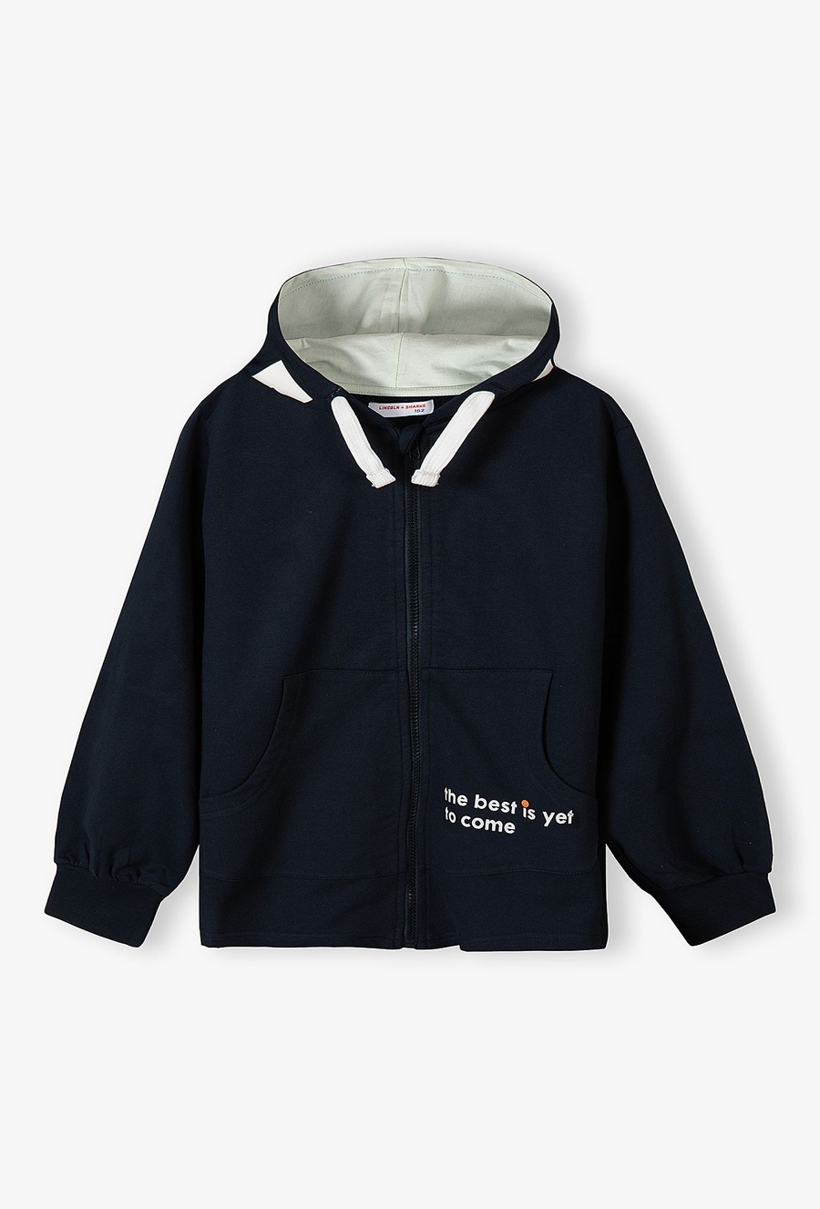 Granatowa bluza dla dziewczynki z kapturem