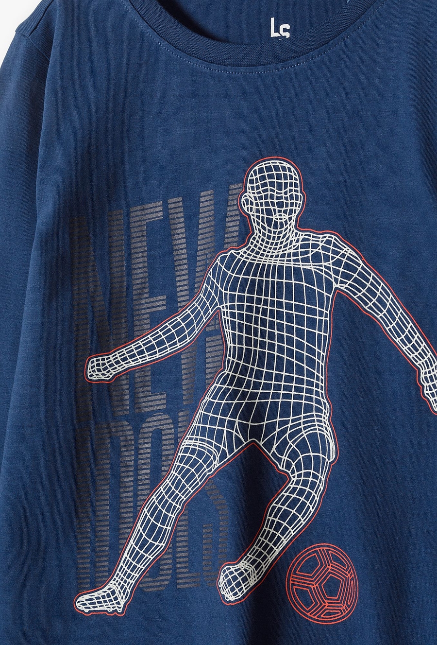 Bluzka chłopięca granatowa z nadrukiem piłkarza