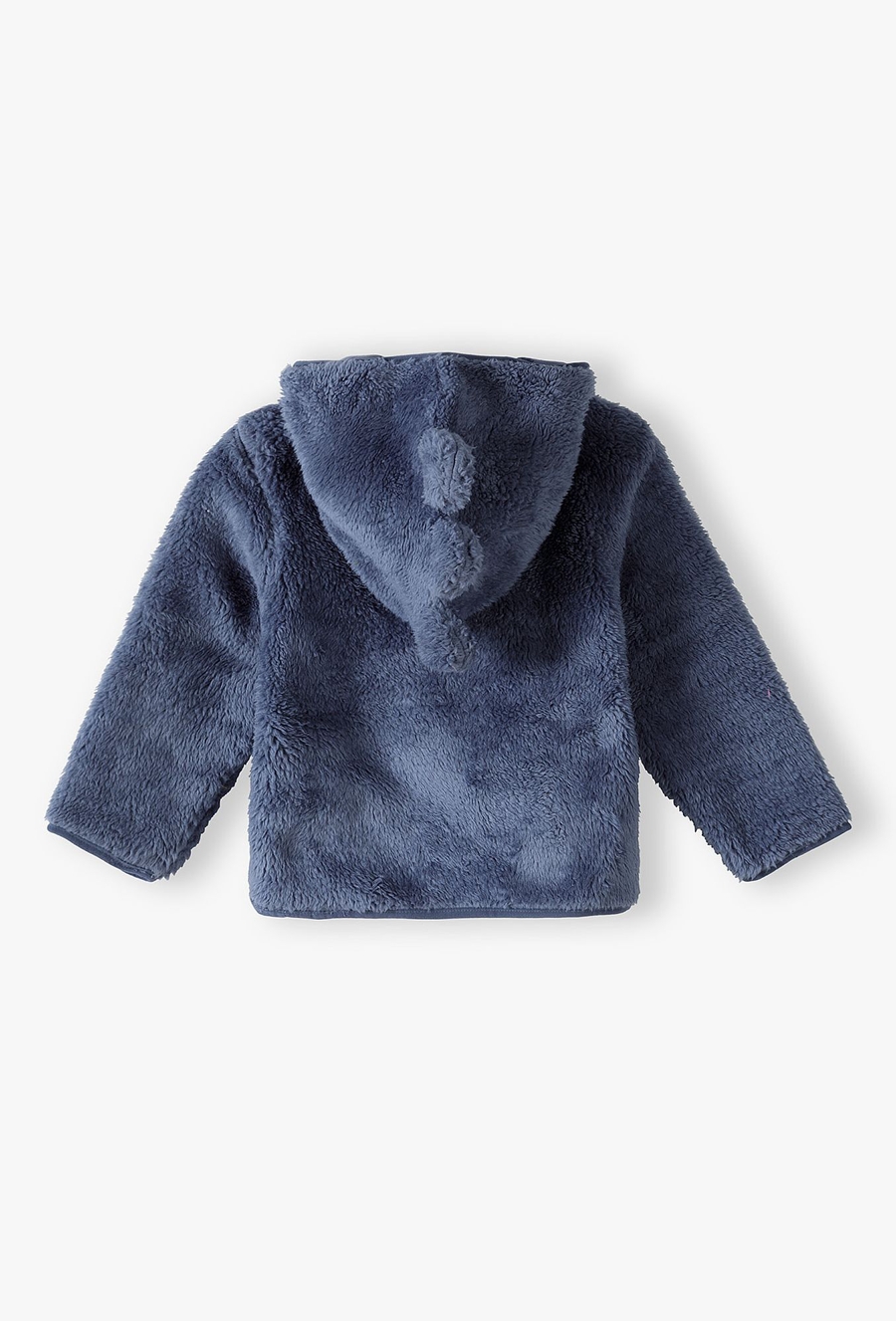 Granatowy polar niemowlęcy rozpinany z kapturem
